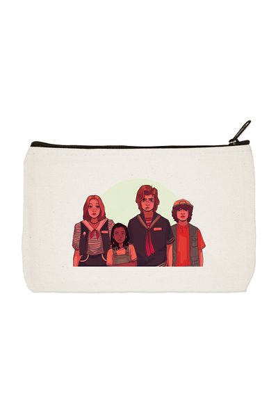 designedfy Stranger Things 2 Printed υφασμάτινη τσάντα μακιγιάζ, θήκη για στυλό, τσάντα χειρός