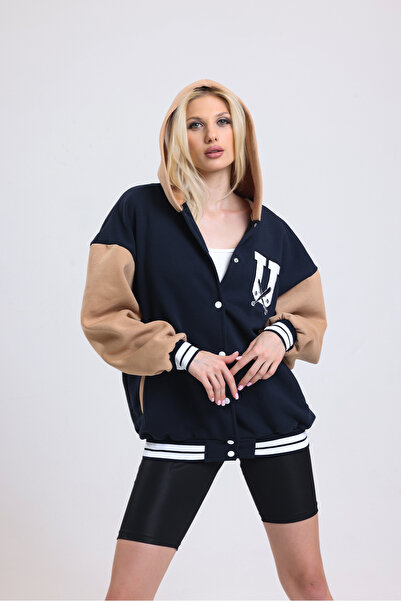 art of dress Unisex Μπεζ Μαύρο Μπουφάν Fleece College με 3 Κλωστές