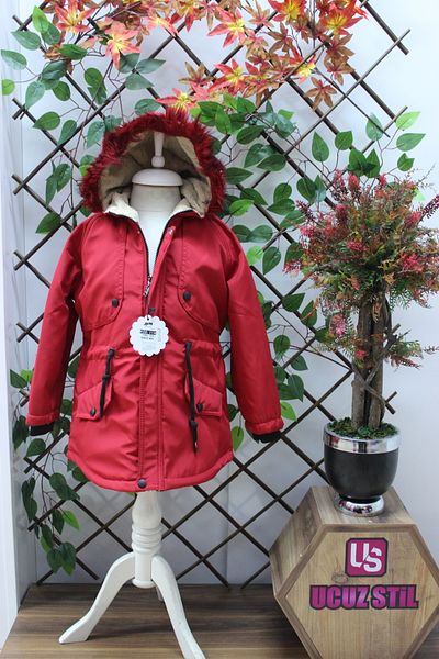 mikam GIRL'S WINTER AVM FUR INSIDE BONDI FABRIC COAT COAT