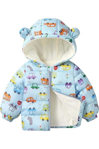 naynes Winter Coats for Babies, Boys and Girls, Hooded Fleece Jacket (100 cm-3 Years / Blue)