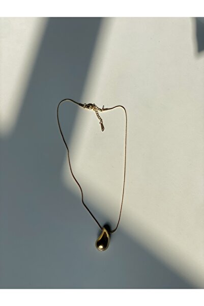 BORENO 14 Ayar Altın Kaplama L Paslanmaz Çelik Damla Kolye