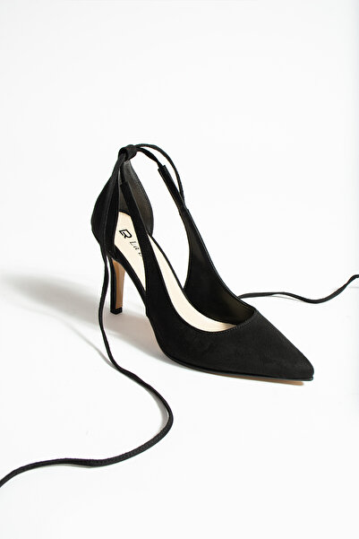 La Limar Чорні замшеві туфлі на підборах з ремінцем на щиколотці