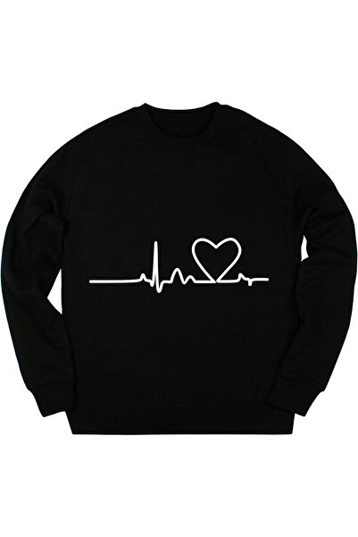 Aqweem YAB унисекс суитшърт с голям размер и сърцевиден принт