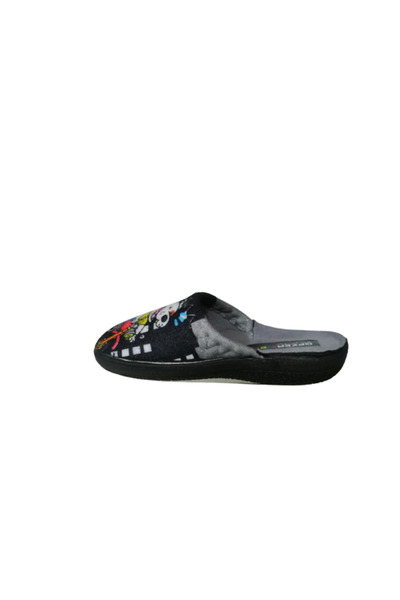 GEZER Boys' Gray Dog Figure Indoor Ultra Light Non-Slip Sole Boys' Slippers