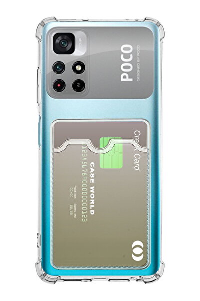 CaseWorld Xiaomi Poco X4 Pro Uyumlu Kapak Kamera Korumalı Kartlıklı Darbe Emi...
