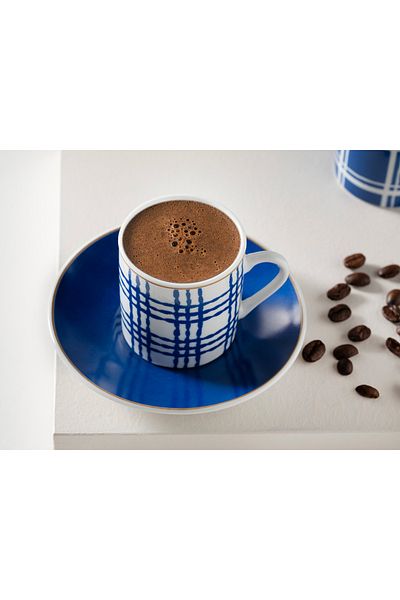 English Home Valentine Porcelain 4 Piece 2 Person 80 ml Dark Blue Coffee Set