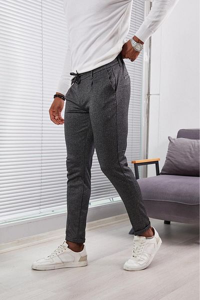 JACK CAPRİO High Quality Winter Men's Jogger Pants - Lycra, Pleated, Double Leg, Knitted Fabric