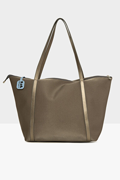 Bagmori Gümüş Kadın Renkli Püskül Detaylı Saten Tote Çanta M000008174