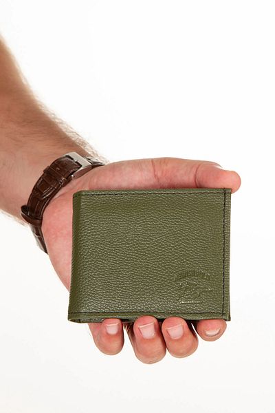 tuldar Men's Khaki Leather Card Holder and Wallet with Coin Case (8X11CM)