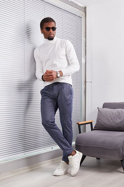 JACK CAPRİO High Quality Winter Men's Jogger Pants - Lycra, Pleated, Double Leg, Knitted Fabric