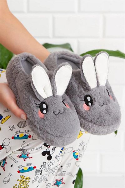 Riva Anime Rabbit Figured βελούδινες αντιολισθητικές παντόφλες Eva Sole Cute Rabbit μοτίβο παντόφλες, γυναικείες παντόφλες σπιτιού