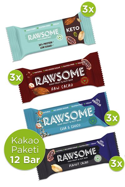 Rawsome 12 Bar Cocoa Bar Pack - Gluten Free and Vegan