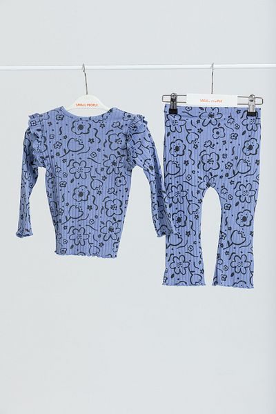 Çipil Purple Patterned Top and Tights Set