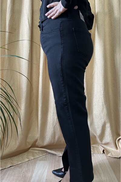 iconPARIS Ön Yırtmaç Detay Büyük Beden Siyah Pantolon (38 Beden-50 Beden)