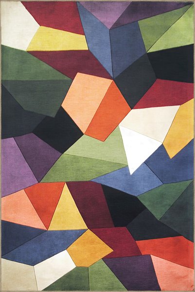 Rugs Modern Halı Dark Tone Multicolor Mixed Geometric Shape Patterned Modern ...