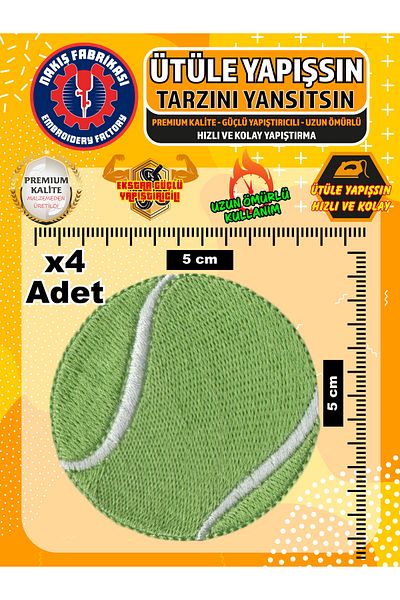 Nakış Fabrikası Patch brodat care se lipsește cu fier de călcat, minge de tenis (4 bucăți), patch de broderie pentru mărfuri interne