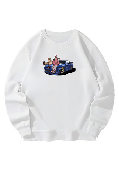 MAGORS Hanorac alb unisex cu design Skyline