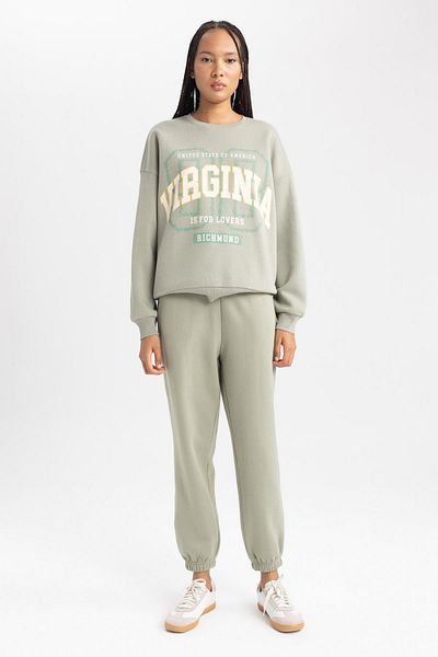 DeFacto Oversize Fit Crew Neck Printed Sweatshirt A8954ax23wn