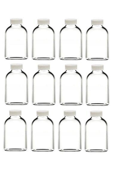 Alsun 12 Adet Cam Kavanoz Oda Kokusu Şişesi Küçük Vazo Kapaklı 12x100ml