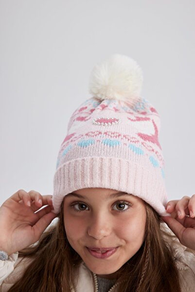 DeFacto Girl's Pompom Knitwear Beret A5546a823wn