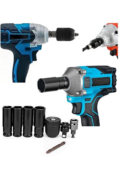 Depolife Somun Sökme Sıkma Torklu Makine Için 4lü Lokma Seti Mandren Ve Bits Adaptör 1/2 Bijon