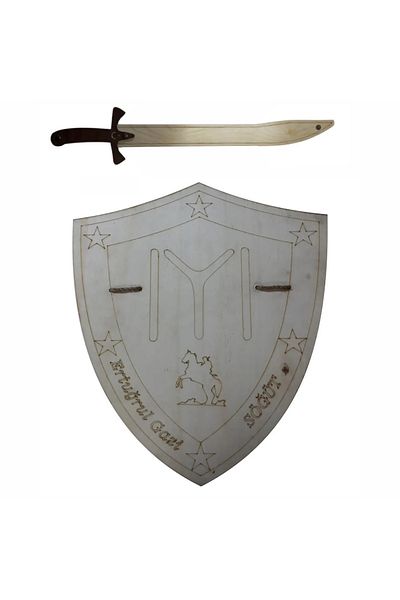 Ahtek Wooden Toy Sword Shield Set