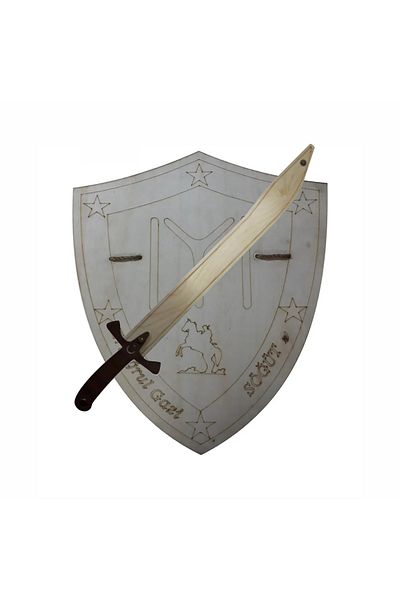 Ahtek Wooden Toy Sword Shield Set