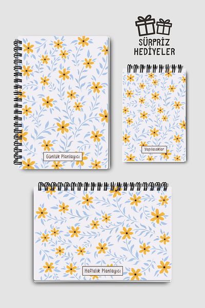 Eldesen Tasarım Planning Set of 3, Daily Planner, Weekly Planner, To-Do List, Academic Agenda