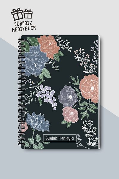Eldesen Tasarım Daily Planner A5 Notebook, Notes, To-do, with Flexible Cardboard Cover, 100 Days