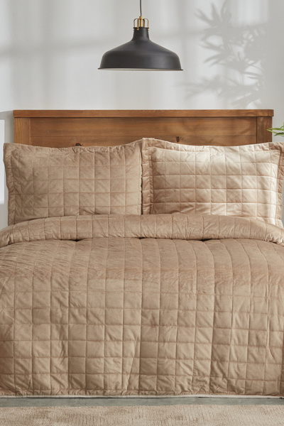 Karaca Home Noela Çift Kişilik Kapitone Yatak Örtüsü Bej