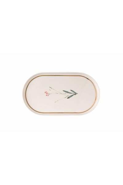 Porland Botanical Series 28cm Boat Plate Oval Pattern4
