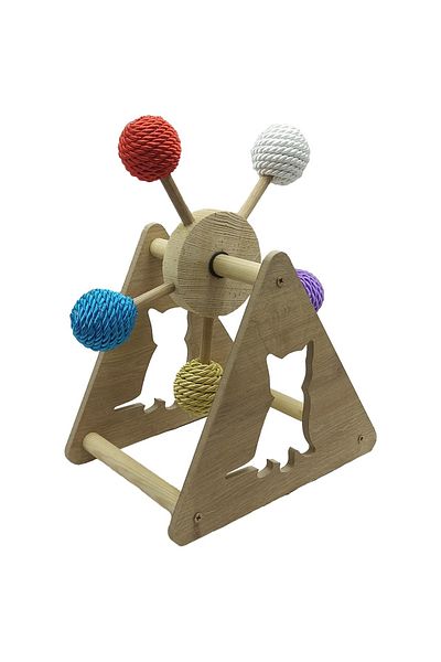 TİNEKE Wooden 5-Color Bulk Cat Toy
