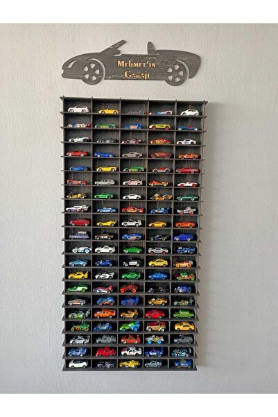 CrDesign 1/64 Ahşap Dekoratif Araba Rafı Dikey 100'lü (eskitme Siyah)