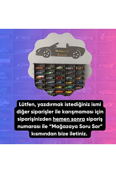 CrDesign Ahşap Araba Rafı 50'li