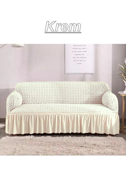 ELHOŞ Bürümcük غطاء أريكة 3 أشخاص. غطاء أريكة سرير مرن قابل للتمدد مع تنانير