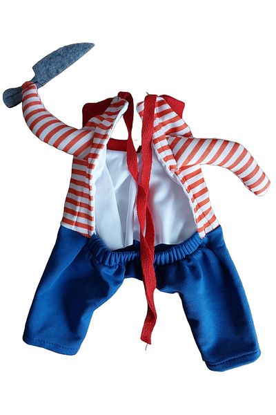 AMORE Thief Prison Leakage Cat and Dog Clothes Blue, Weight 18 - 30 Kg, Height 43 Cm