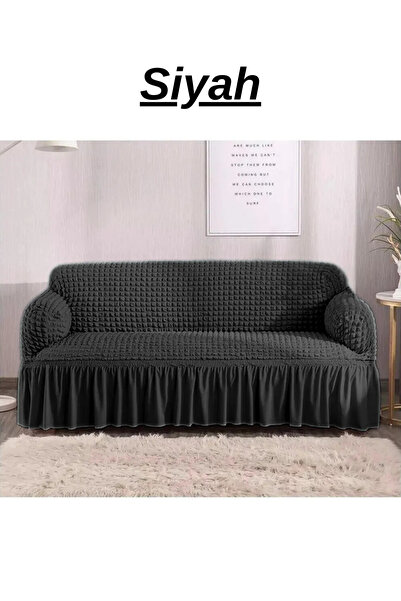 ELHOŞ Bürümcük غطاء أريكة 3 أشخاص. غطاء أريكة سرير مرن قابل للتمدد مع تنانير