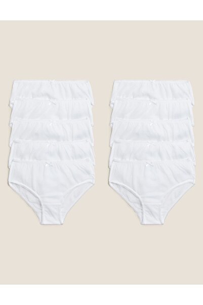 Marks & Spencer Saf Pamuklu 10'lu Külot (2-16 YAŞ)