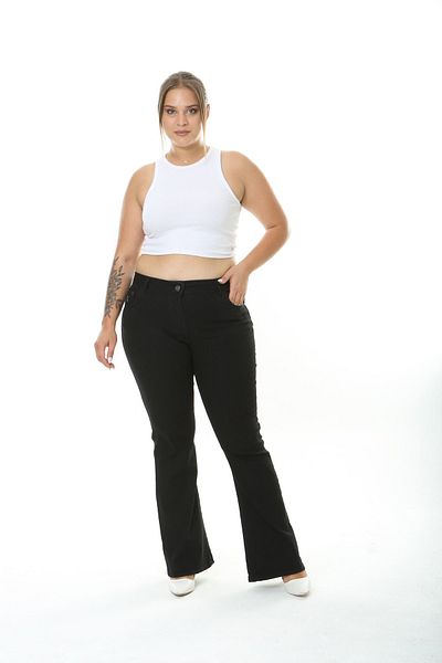 xlargebutik PLUS SIZE CLOTHING BLACK SPANISH JEANS
