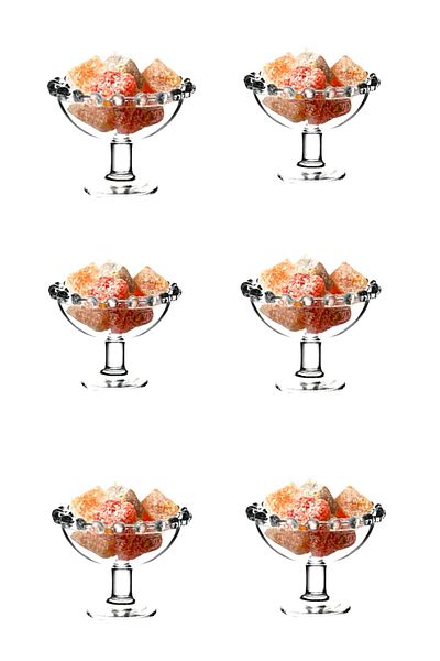 behila 6 قطع من الخرز نموذج وعاء البهجة التركية / وعاء السكر مع أقدام زجاجية