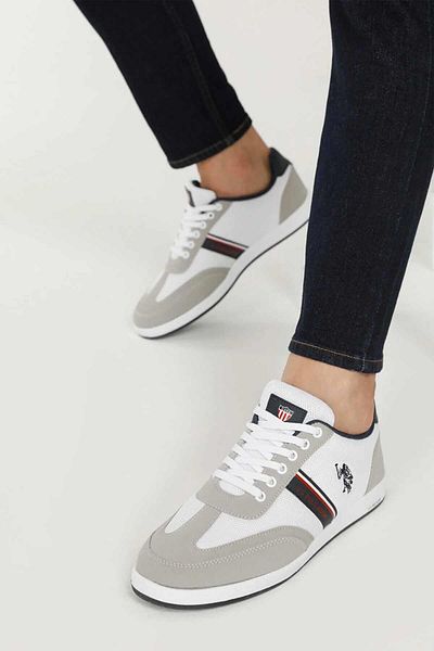 U.S. Polo Assn. حذاء رياضي كاجوال للرجال من US Polo Kares 3 FX101081680-2أبيض