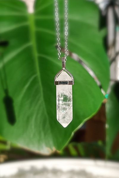 Mıçı Crystal Quartz Natural Stone Necklace Chain