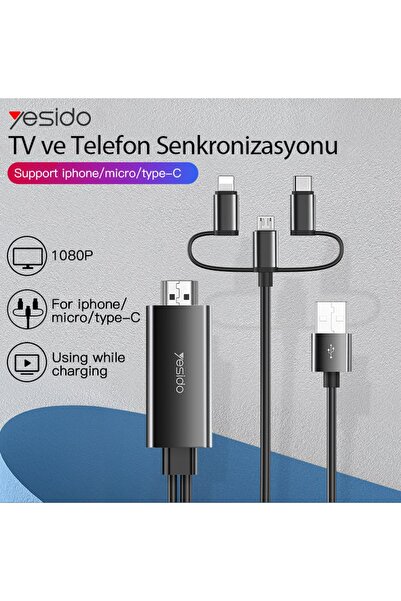 m.tk moveteck HM05 Compatible with All Devices HDMI Converter Converter TV Cable Type-c To Lightning/Micro/Type-c