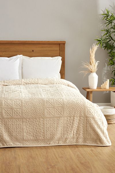 Karaca Home Blair Embos Single Blanket Beige