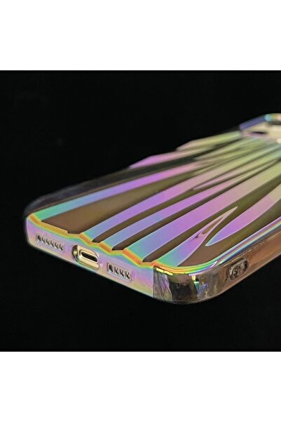 HyperAge iPhone 14 Pro Max Uyumlu Kılıf Şerit Perde Hologramlı Her Açıda Renk Geçişli Soft Kapak