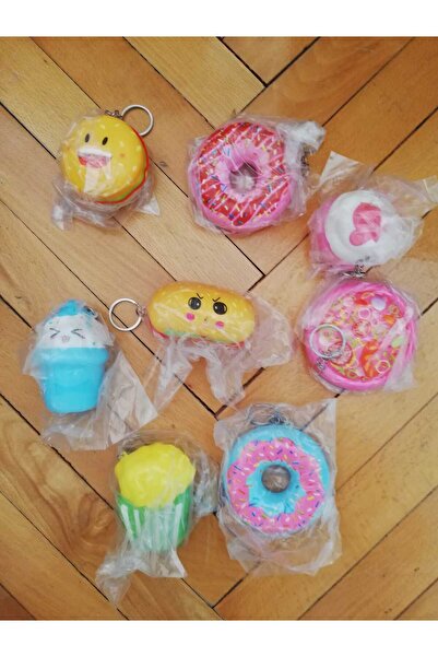 Bluoksweet 3 adet squishy orta boy figür hamburger patates cupcake sukuşi ana...