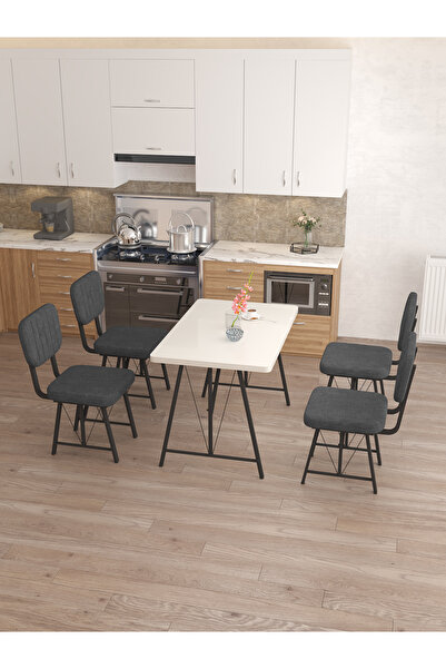 Mygusi Hayat 4 Sandalyeli Mutfak Beyaz Masa
