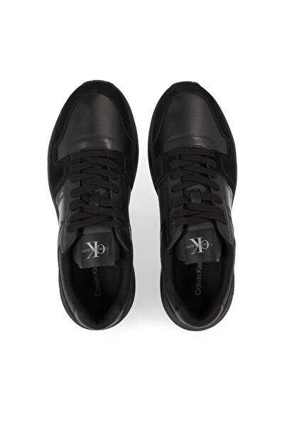 Calvin Klein Men's Brand Logo Lace-up Non-Slip Sole Casual Black Sneaker YM0YM00745-0GT