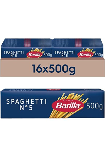 Barilla Spagetti (Spaghetti) Makarna No:5 500 G x 16 adet (1 koli)