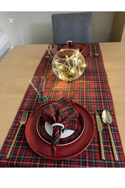 DADA UNIVERSAL Crăciun, Anul Nou, Model în carouri Aleargă Față de masă Servi...